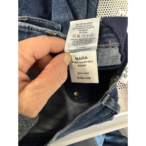 DL1961 Maternity Jeans Women's 31 Maternity Straight Ankle Side Panels - Picture 5 of 6